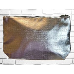 YSL Yves Saint Laurent Beaute Silver “Stars" Cosmetics/Travel Pouch Large NWT